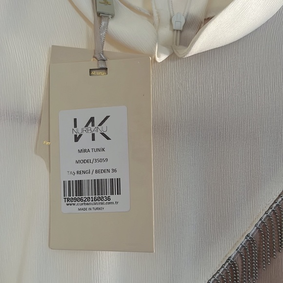 Cream & Tan Long Tunic - Picture 2 of 2